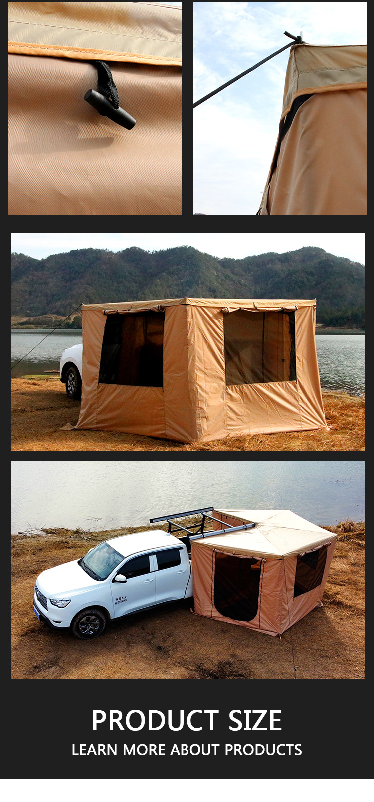 4wd Foxwing Car Camping 270 Degree Fan Tent Heavy Duty Car Canopy Tent