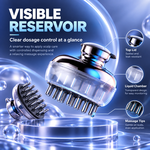 Aplicador de Suero para el Cuero Cabelludo, Masajeador de Precisión con Dispensador de Líquido, Cepillo para el Cuidado del Cabello con Depósito Visible - Product Image 4