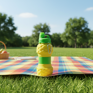 Botella de Agua Deportiva de Silicona con Forma de Piña Ecológica para Niños, Retráctil, Antideslizante, con Mosquetón, para Viajes al Aire Libre - Product Image 3