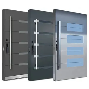 Puertas de seguridad externas de pivote de acero de alta calidad personalizadas para puerta principal de aluminio exterior de entrada frontal de metal de casa