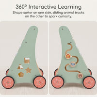 Marche-bébé Montessori en bois, centre d'activités à pousser et à tirer, poussette d'apprentissage