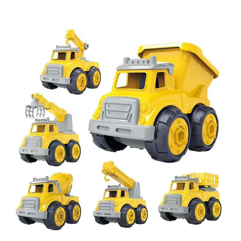 Kök plastik monte ekskavatör mühendislik vinç oyuncak araç araba oyuncak seti bebek sökme inşaat oyuncakları kamyon çocuklar için