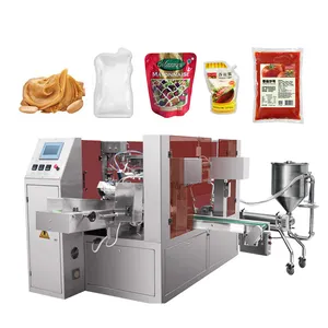 Macchina imballatrice automatica per il riempimento di sacchetti prefabbricati per maionese