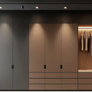 Clóset Moderno Premium Personalizado, Vestidor Independiente de Lujo con Separación de Vidrio, Iluminación LED, para Dormitorio, Apartamento, Villa, Hogar - Product Image 1