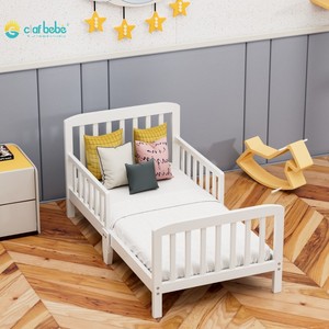 Cama Individual de Madera de Pino de Diseño Clásico Simple para Niños Pequeños con Cabecera y Piecera, Cama Infantil Resistente de Uso Práctico - Product Image 2