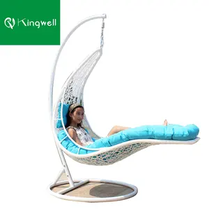 Hot Sale Patio Outdoor Furniture Aluminum Frame Round Bird's Nest Hanging Lounge Leisure Swing Bed Egg Swing Chair