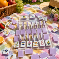Nouvel ensemble de jeu de Mahjong américain 160 tuiles en acrylique, personnalisé en usine, coloré, à thème fleur de rose à quatre couches