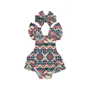 HY-045-ZXL Boutique Ropa de Verano para Bebés Niñas, Mono con Tirantes de Burbujas y Volantes con Estampado Animal - Product Image 2