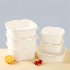 Bol alimentaire rectangulaire jetable en papier kraft pour salade, personnalisé en usine, pour plats à emporter - Product Image 2