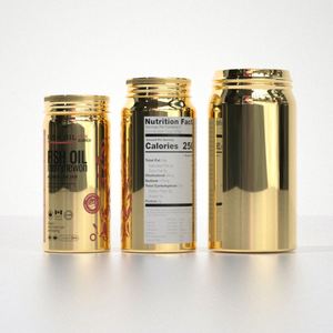 Pot de stockage hermétique en aluminium électroplaqué de qualité supérieure pour capsules d'huile de poisson, conteneur métallique portable pour compléments et médicaments - Product Image 2