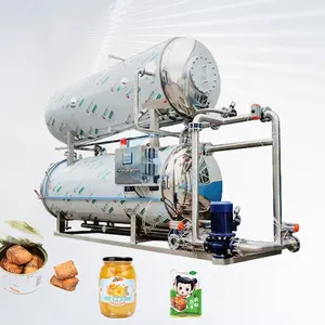 Steam Air Stainless Steel Retort Vessel Pilot Tank Water Spray Rotary Sterilizer For Can And Jar