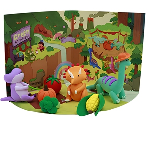 MIKATALE <span class=keywords><strong>Pâte</strong></span> <span class=keywords><strong>à</strong></span> <span class=keywords><strong>modeler</strong></span> de haute qualité pour l'Aïd al-Fitr, thème Parc des Dinosaures, grand format, antiadhésive, ultra-légère et sûre pour la table de travail - Product Image 2