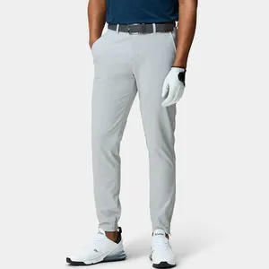 Logo personalizzato 90% Nylon 10% Spandex elasticizzato a quattro vie Slim Fit sport Golf cerniera pantaloni da uomo pantaloni e pantaloni