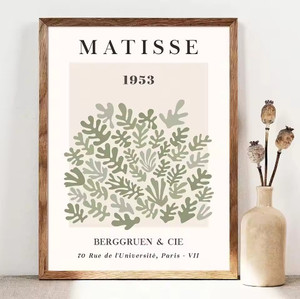 Arte Mural de Flores de Primavera en Verde Salvia Estilo Boho, Pintura en Lienzo de Plantas <span class=keywords><strong>Matisse</strong></span>, Póster Impreso para Decoración de Sala de Estar - Product Image 3