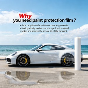 Película Protectora de Pintura para Automóviles, TPU PPF de 6.5mil, Autoregenerable, Antiarañazos, Hidrofóbica, Transparente, con 6 Años de Durabilidad, Rollo al por Mayor - Product Image 4
