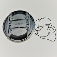 Capuchon d'objectif d'appareil photo 49 52 55 58 62 67 72 77 mm à clipser avec pince centrale et cordon de protection pour Canon Sony Nikon