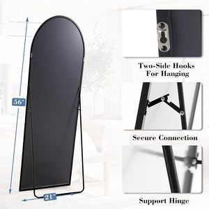 <b>Arched</b> Full Length <b>Mirror</b> Aluminum Frame Floor Standing Modern Design Handmade 2mm Thick for Bedroom Living Room Home Use - Product Image 4