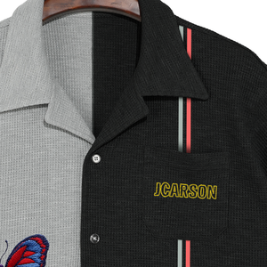 可定制男士短袖t恤华夫饼干针织面料拼接刺绣100% 棉厂家直销 - Product Image 6