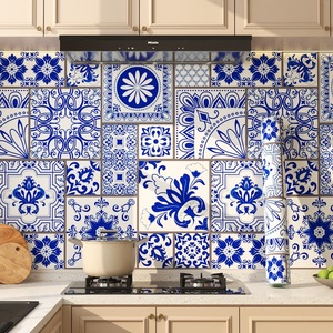 Waterdichte, oliebestendige, zelfklevende 3D geometrische moderne antistatische geluidsisolerende keukenbehang van PVC voor huishoudelijk gebruik en hotels - Product Image 5