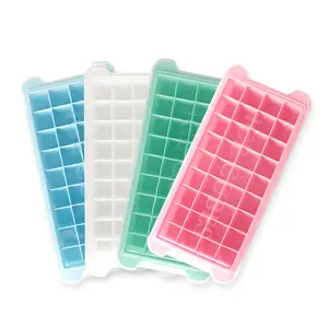 Juego de bandejas para cubitos de hielo de silicona apilables, cubierta extraíble resistente a derrames, Flexible y duradero, fácil de liberar para bebidas refrigeradas, 36 unidades