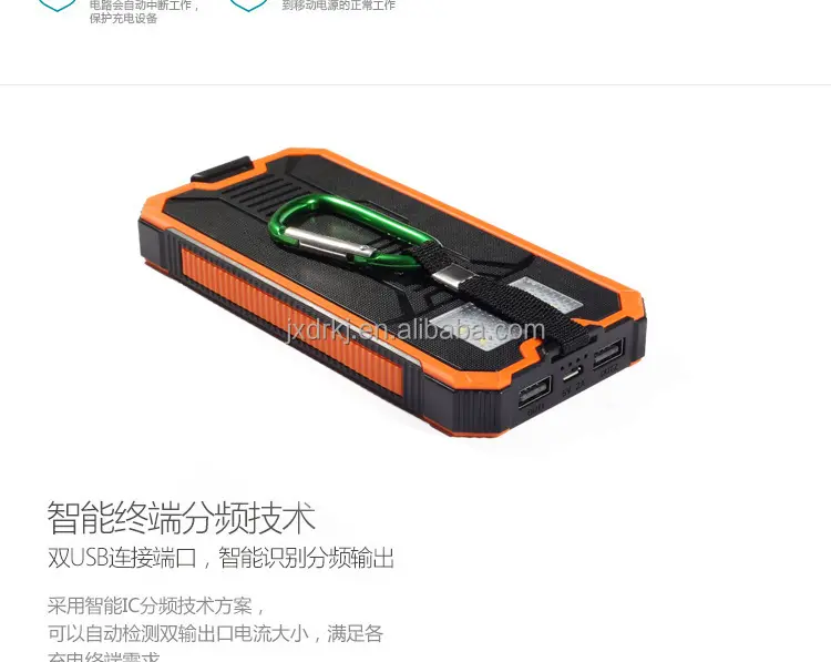 Solar Power Bank 20000mAh For iPhone 11 Powerbank with Camping Lamp Mobile Phone Charger Dual USB Ports External Battery