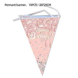 <span class=keywords><strong>Vaisselle</strong></span> d'<span class=keywords><strong>anniversaire</strong></span> <span class=keywords><strong>rose</strong></span> et or <span class=keywords><strong>rose</strong></span>, assiettes à dessert, serviettes, fournitures de fête jetables - Product Image 5