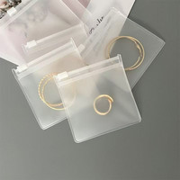 Bolsa Pequeña de PVC para Joyería con Logotipo Personalizado, Transparente, Esmerilada, con Bolsillo y Cierre, Bolsa Guardapolvo, Bolsa de Embalaje con Cremallera Personalizada