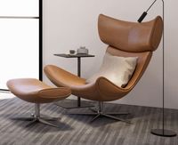 Chaise d'appoint en cuir véritable créative Boconcept Salon Villa Balcon Chaise longue Chaise design