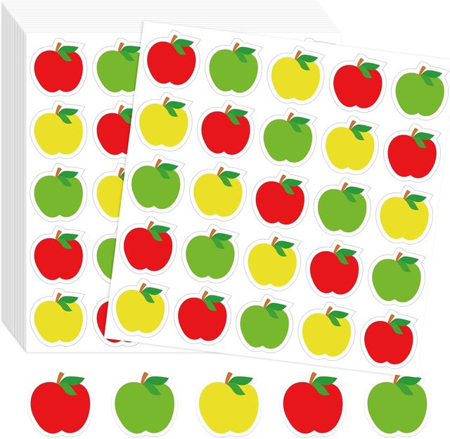 Cute Durable Eco-Friendly Fruit Stickers Mini for Self-Adhesive Teacher Reward Back School Fall for Decor Craft