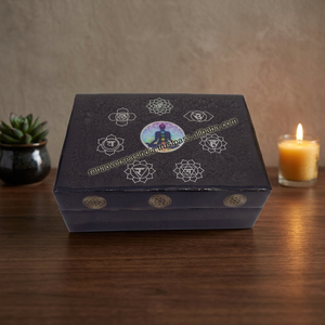 Boîte à bijoux en bois de luxe multifonctionnelle à sept chakras, forme rectangulaire, pour femmes et filles, bijoux de Noël, vente en gros - Product Image 2