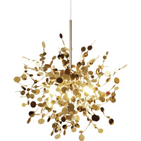 Lampe suspendue en acier inoxydable au design artistique créatif de style nordique, lumière LED, finition or/chrome pour salles à manger, éclairage de bar
