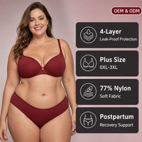 Culottes menstruelles grande taille anti-fuites, sous-vêtements menstruels une pièce, culottes post-partum 0XL-3XL