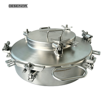 Couvercle de manhole à dégagement rapide en acier inoxydable, auto-verrouillant, avec décompression d'urgence, pour liquides corrosifs et huiles
