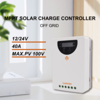 Contrôleur de charge solaire Lumiax MPPT 12V 24V 40A >99,9% d'efficacité, écran LED LCD, Bluetooth en option, contrôleur PV max 520/1040W