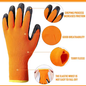Guantes DE SEGURIDAD arrugados recubiertos de látex profesionales para construcción y jardinería Desgaste cómodo para el trabajo y la protección - Product Image 5