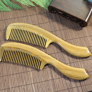 Green Sandalwood Large Hair <b>Comb</b> <b>Wide</b> Tooth For Home Use Massage And Styling - Product Image 3