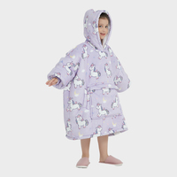 Couverture à capuche surdimensionnée en polaire Oem, couverture à capuche surdimensionnée pliable pour enfants, couverture à capuche plus épaisse et portable pour l'extérieur