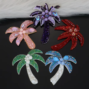Sawfish Kristall 3D Flacher Runder Motiv-Strassbesatz Perlenbestickte Blumen Garnitur zum Aufnähen für Kleidungsstücke - Product Image 2