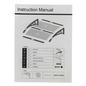 100x96 cm hộ gia đình ứng dụng cửa & cửa sổ che mưa mái hiên bảng màu nâu & chủ màu đen - Product Image 3