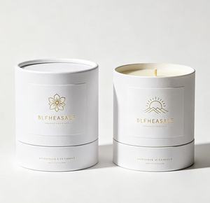 Scented Candle <b>White</b> Paper Tube Packaging Recyclable Cylindrical <b>Box</b> for Home Fragrance - Product Image 2