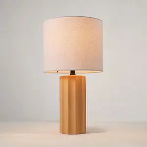 Wood Grain Resin Base Light Luxury Modern Lighting Desk Lamp LED Soft Light Bedside Lamp
