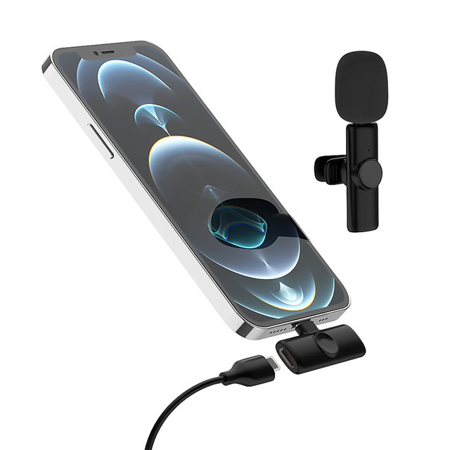 Mini Portable Wireless Lavalier Microphone Noise Reduction Plug and Play Wireless Lapel Mic for Phone Recording