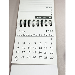 2025 2026 sáng tạo đơn giản nhỏ Máy tính để bàn lịch in sử dụng đồng hồ - Product Image 4