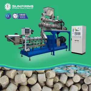 Sunpring Automatische Drijvende Visvoer Maken Complete Lijn Tilapia Drijvende Visvoer Pellet Extruder China Vis Voedsel Machine