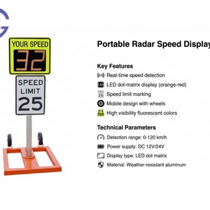Señalización LED Portátil de Velocidad con Radar para Exteriores, Tamaño Personalizado, Soporte de Aluminio, Batería de 12V 30AH para Zonas Escolares y Tráfico - Product Image 4