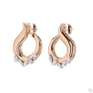 ต่างหูเพชรทองคำสุดหรูสำหรับผู้หญิง ประกายระยิบระยับเหนือกาลเวลา เครื่องประดับสวยงามทันสมัย เหมาะเป็นของขวัญสำหรับวันครบรอบและสวมใส่ในชีวิตประจำวัน - Product Image 1