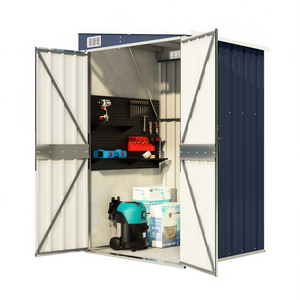 Caseta de Jardín de Acero para Montar en la Pared, 46.5x39.4x70.1 Pulgadas, Estructura de Almacenamiento de Estilo Industrial con Marco Galvanizado - Product Image 1