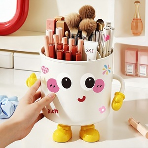 Cartoon <b>Makeup</b> Organizer Storage Bucket With Compartments For Desk Cosmetic Pen Holder Cute Creative Student Office Use - Product Image 1