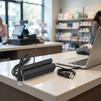 Lecteur-graveur de cartes à puce à bande magnétique et à puce IC (MSR) économique, sans SDK, très demandé pour les systèmes de point de vente (POS)