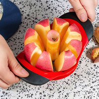 Zonneschijn Extra Scherpe Roestvrijstalen Appelsnijder 8 Messen Handmatige Fruitgroentetool Gemakkelijk Grip Handvat Hoogwaardig Metaal